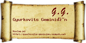 Gyurkovits Geminián névjegykártya
